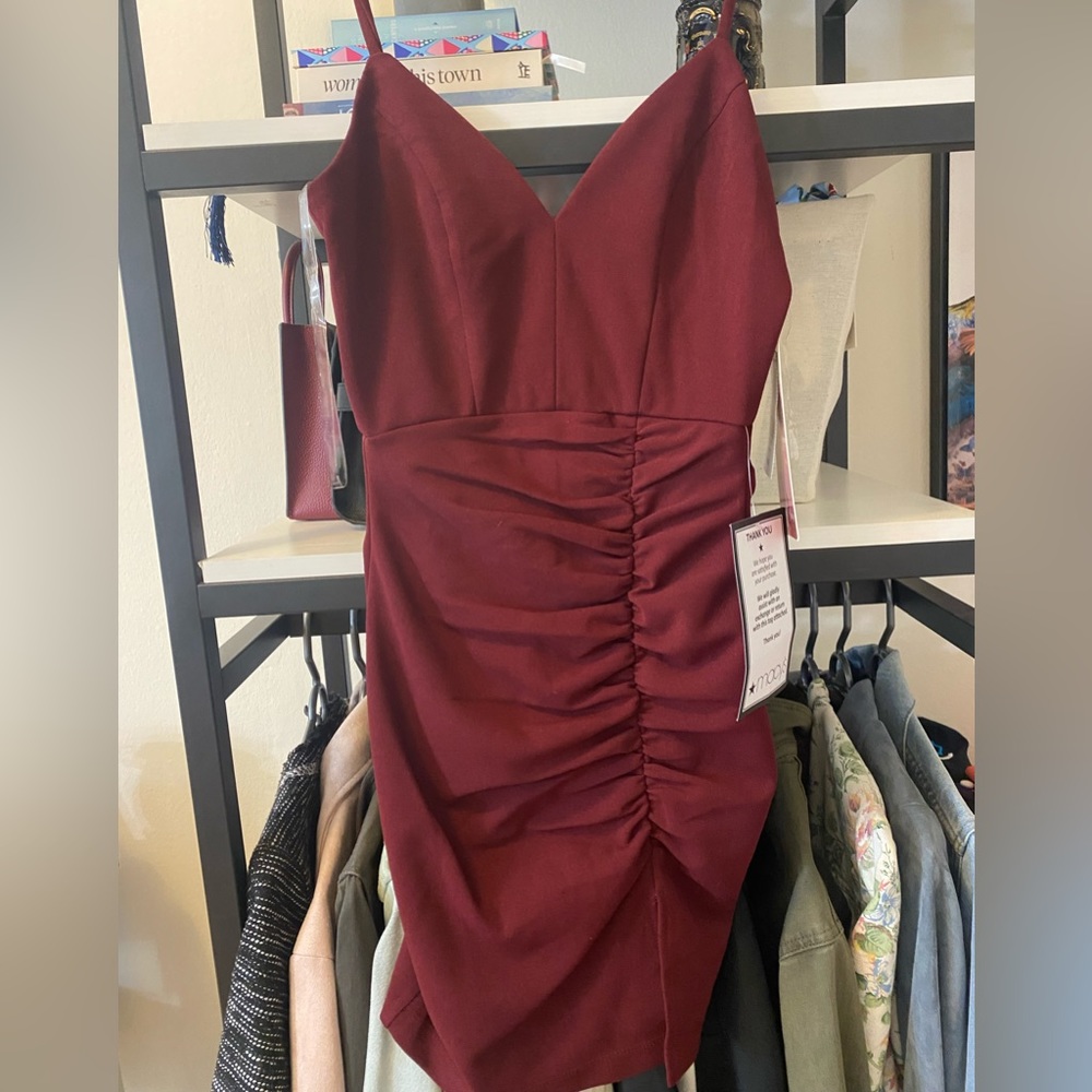 NWT wine colored mini dress.